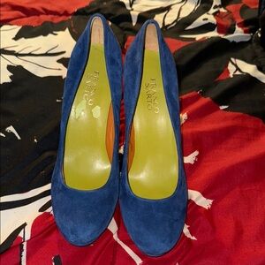 Franco Sarto Women's Blue Suede Pumps